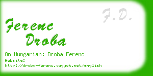 ferenc droba business card